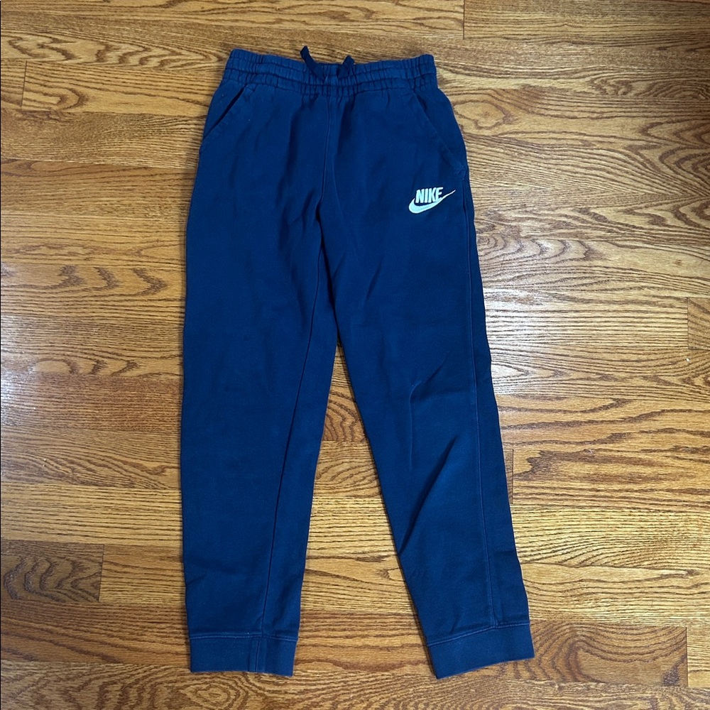 Nike Kids Blue Joggers with Logo
